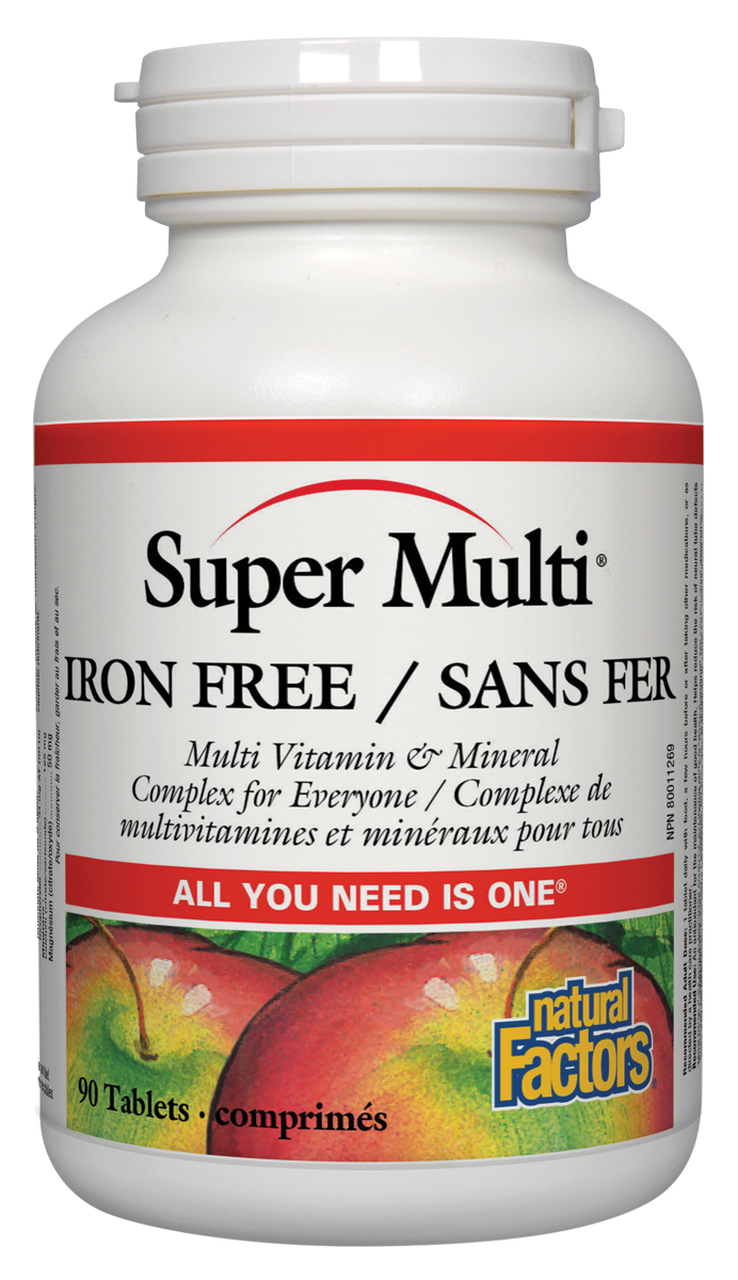 Natural Factors SUPER MULTI NO IRON 180tabs