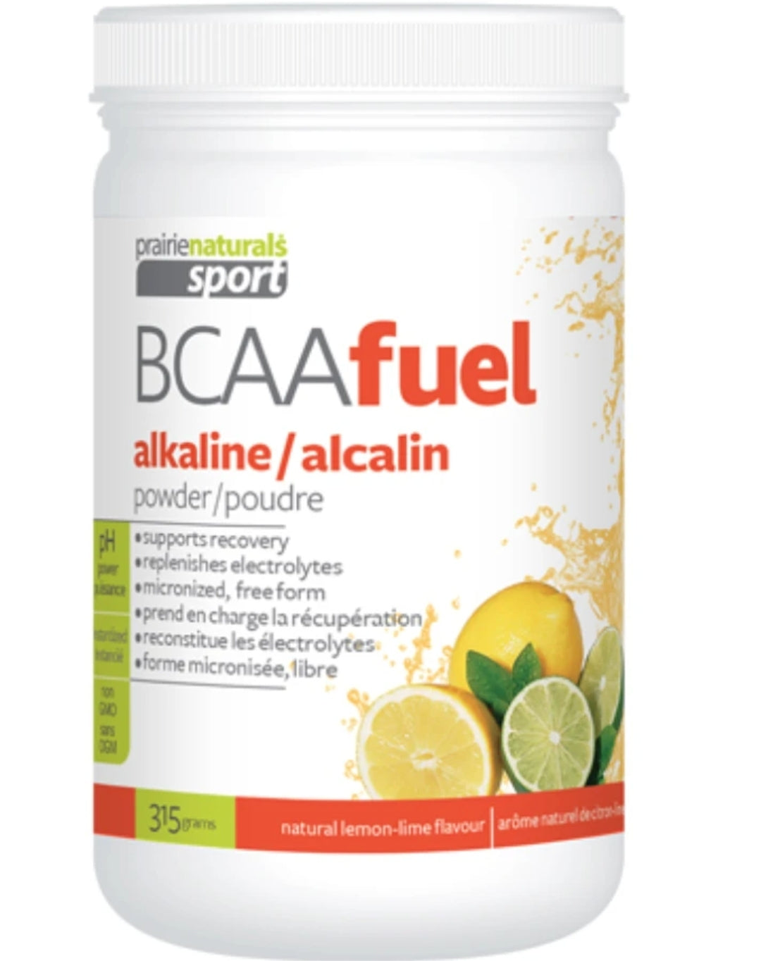 Prairie Naturals BCAA Alkalineized Powder Lemon-Lime 315g