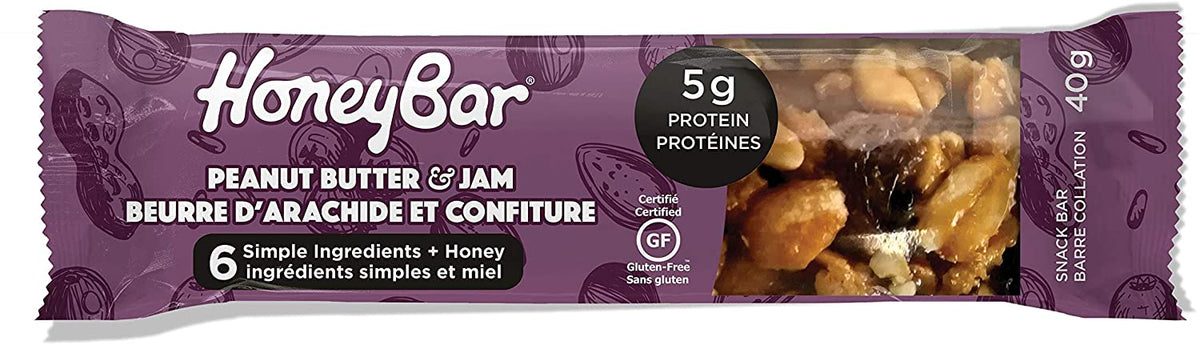 Honeybar Snackbar Peanut Butter and Jam 40g