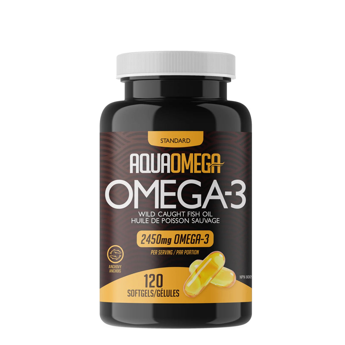 AquaOmega Omega-3 Fish Oil 120Flavoured Softgels