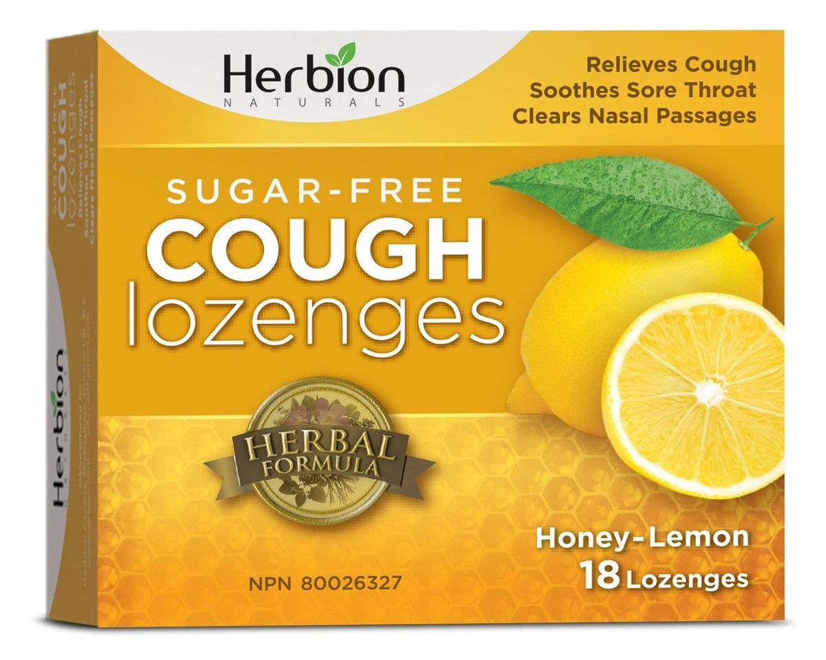 Herbion Canada Sugar Free Cough Lozenges Honey Lemon 18