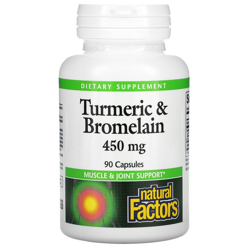 Natural Factors TURMERIC BROMELAIN 90units