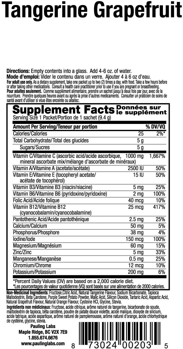 Ener C Effervescent Drink Mix Tangerine Grapefr