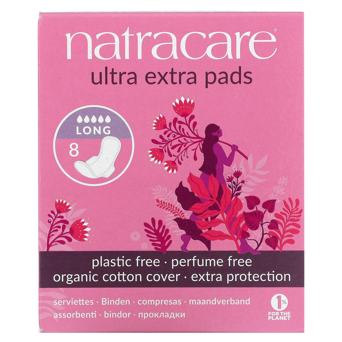 Natracare Ultra Extra Pads Long 8ct