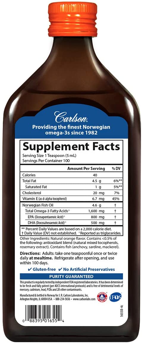 Carlson Laboratories Very Finest Fish Oil Orange 500ml