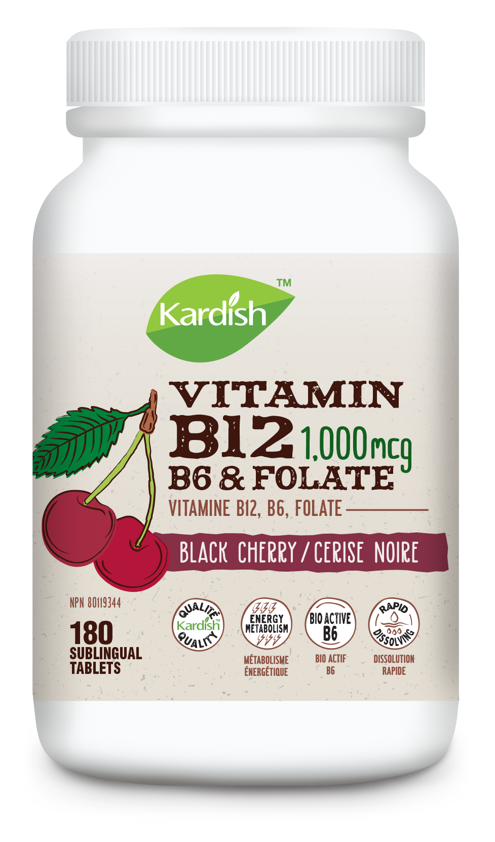 Kardish Vitamin B12 1,000 mcg B6 &amp; Folate