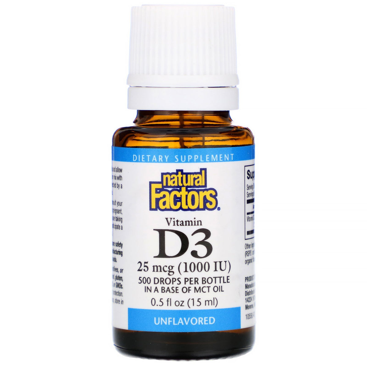 Natural Factors Vitamin D3 1000IU Liquid 15ml