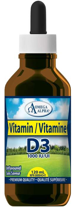 Omega Alpha Vitamin D3 1000IU [Unflavoured] 120ml