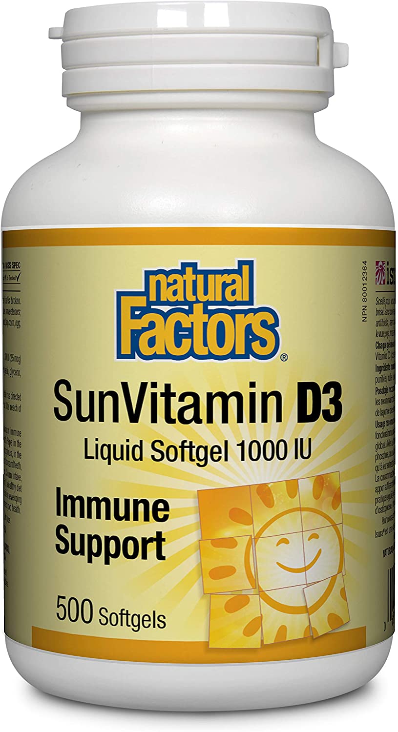 Natural Factors Vitamin D3 1 000IU 500soft gels