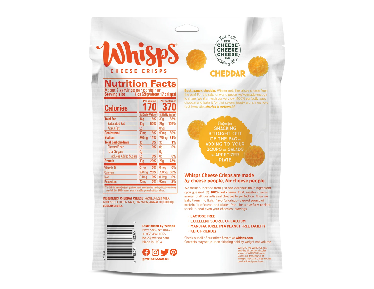 WHISPS Cheddar Cheese Crisps 60g