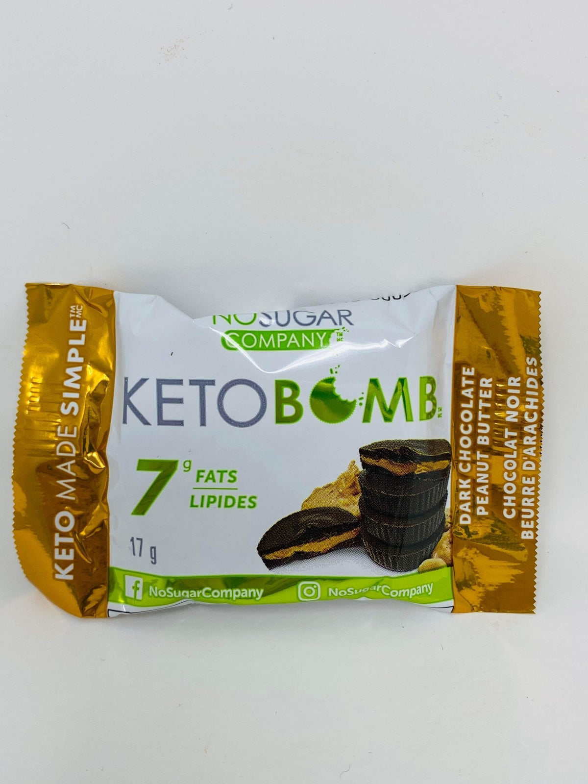 No Sugar Company Keto Bomb Dark Chocolate Peanut butter 1