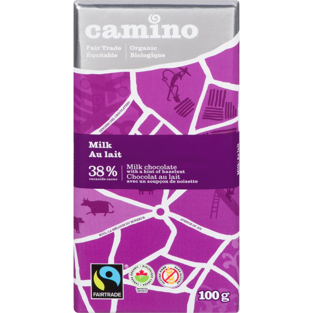 Camino Organic Milk Chocolate Bar [38%] 100g