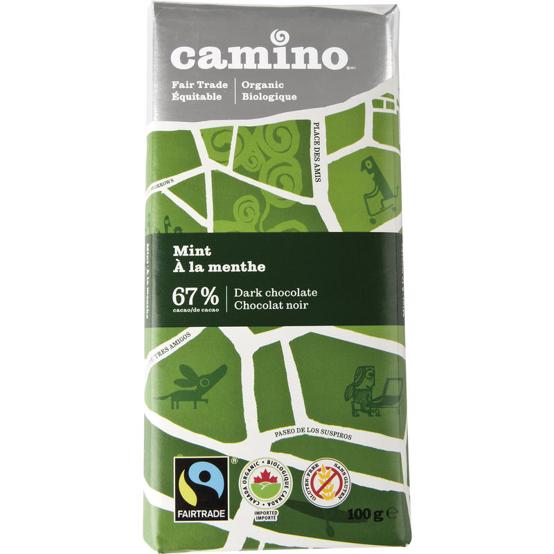 Camino Organic Mint Dark Chocolate Bar [67%] 10