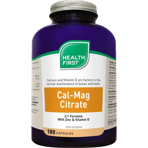 Health First  Cal-Mag Citrate 2:1 with Zinc &amp; D 180cap